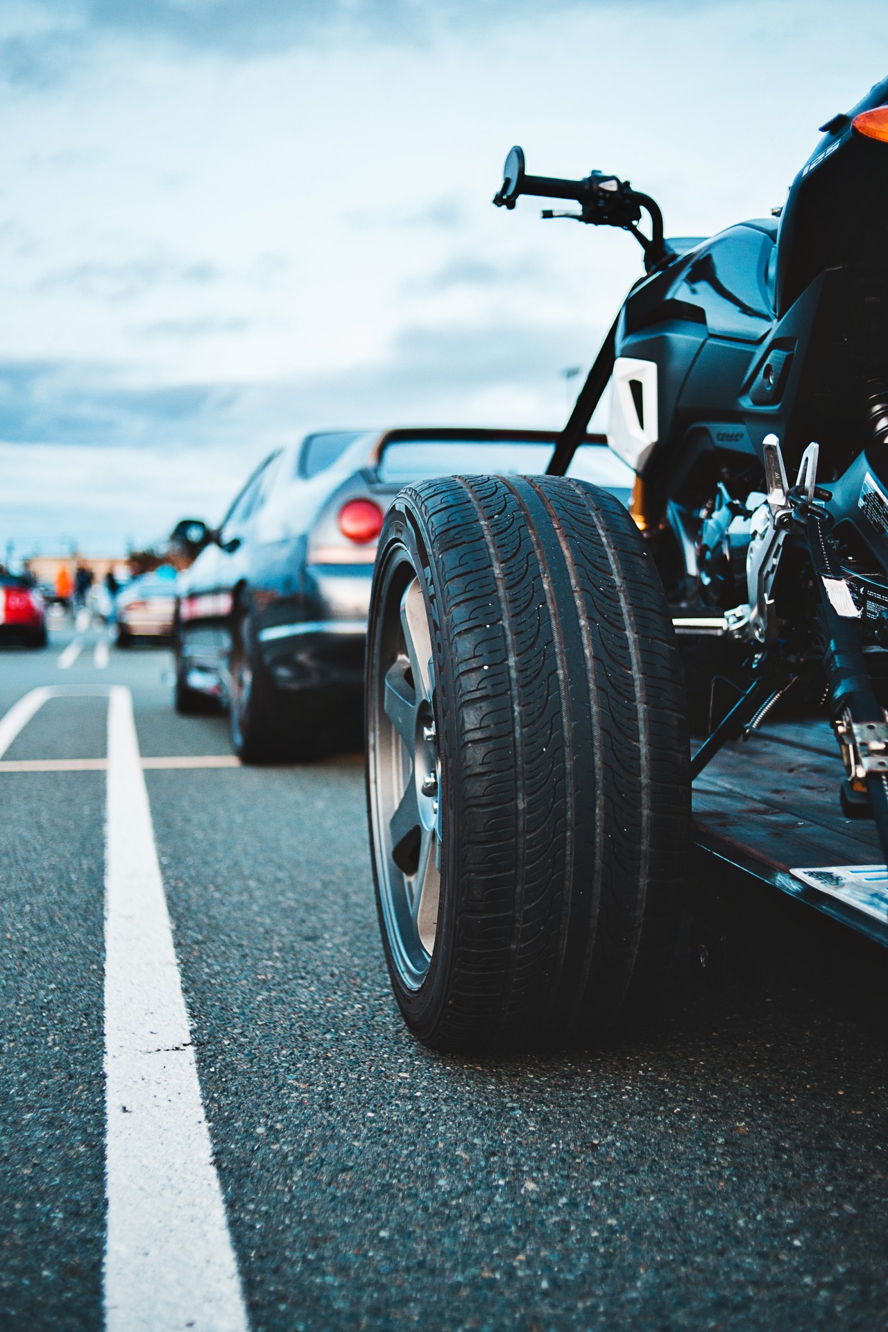 Small Car Pulling A Motorcycle Trailer