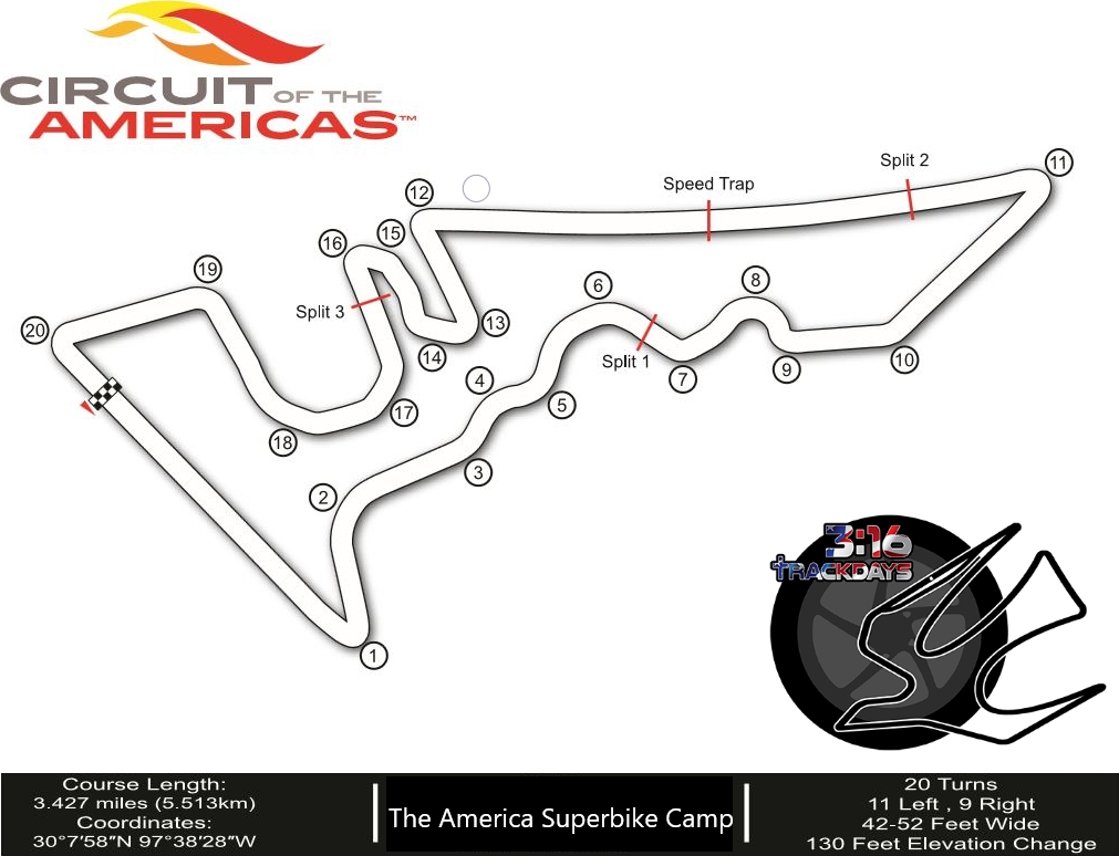 COTA Track Day Map