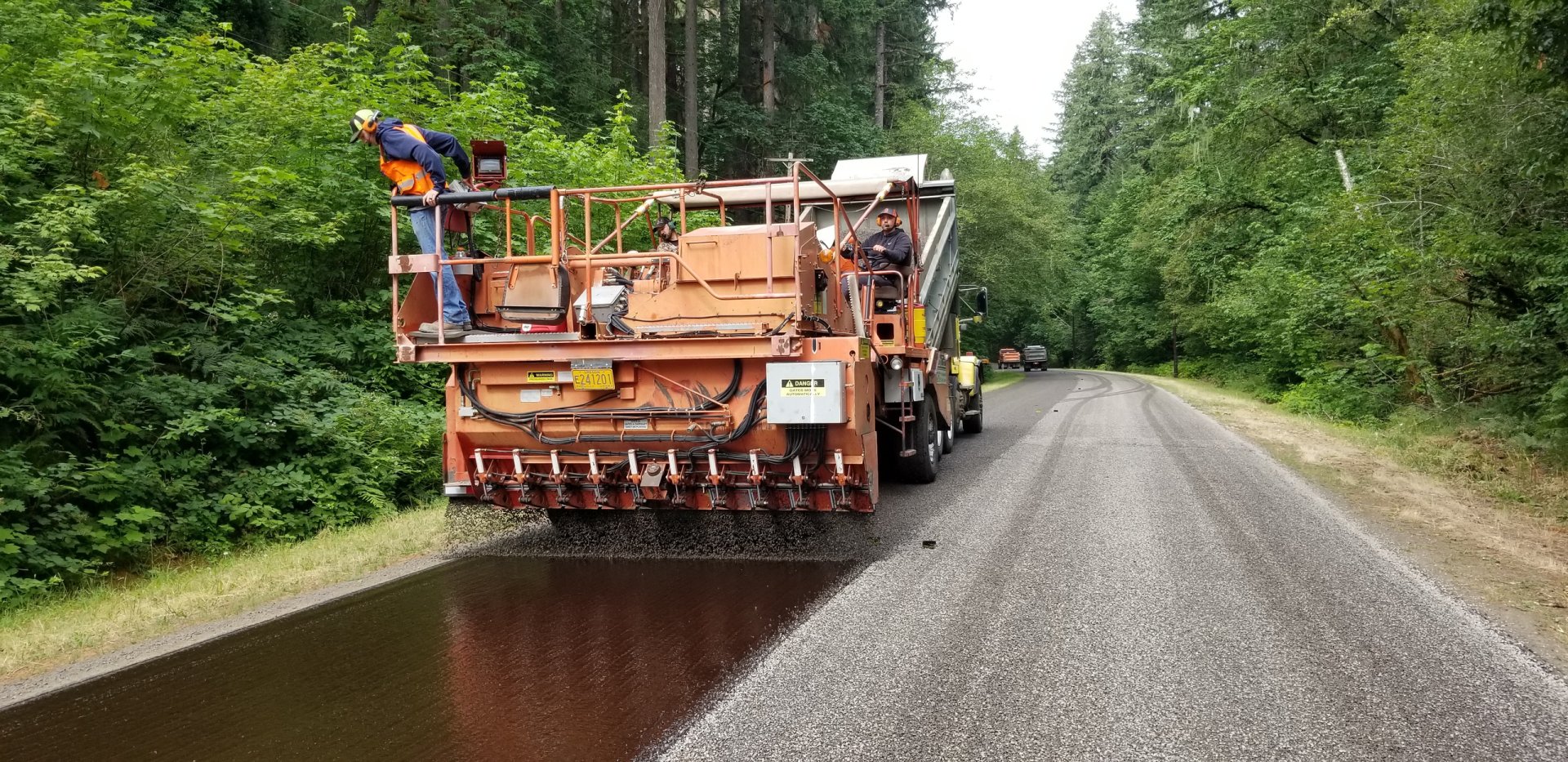 Road Surface Chip Seal Construction